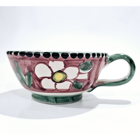 Other - Vietri Italian Pottery Dip‎ A Mano Hand Painted Floral Tescup No Saucer